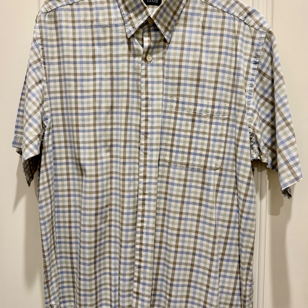 Izod Mens Cotton Short Sleeve Button Up Shirt Size Large